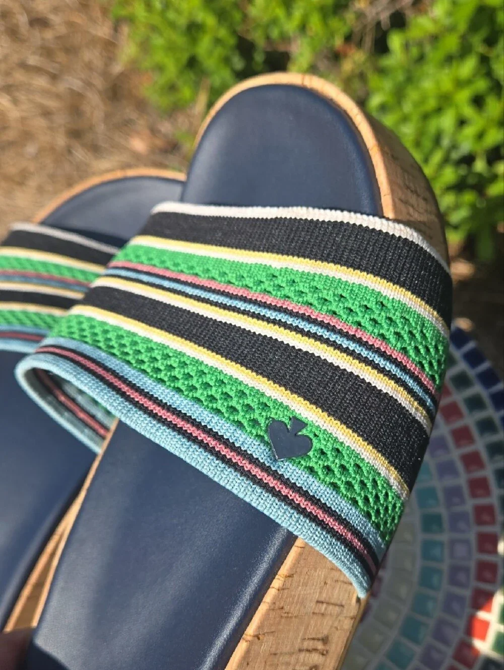 Kate Spade Breeze Striped Wedge Slide Sandals